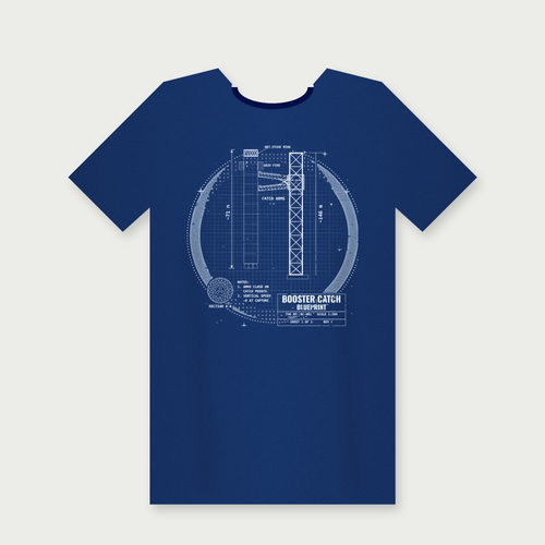 Booster Catch Blueprint Tee mockup