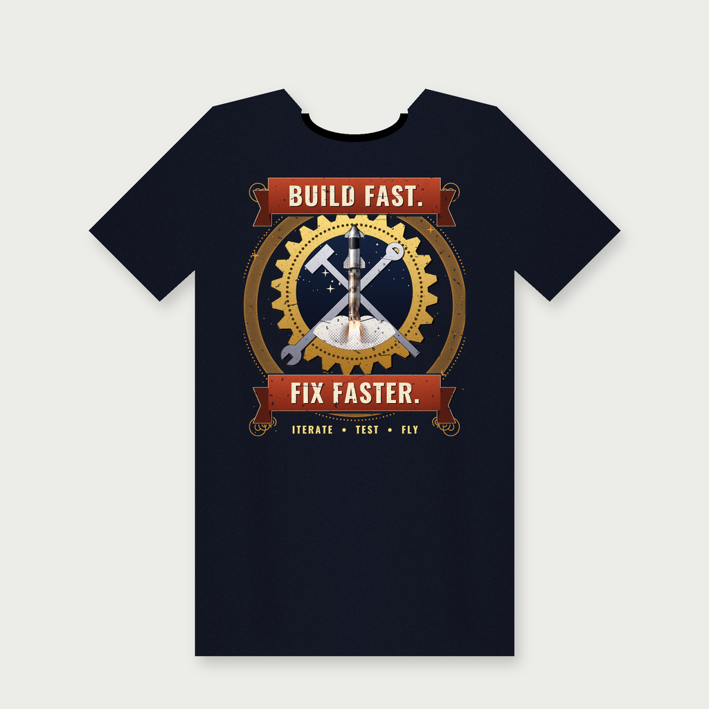 Build Fast. Fix Faster. Tee mockup