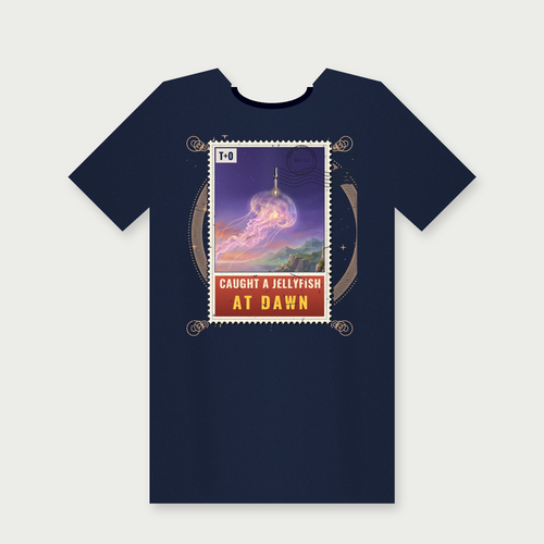Caught a Jellyfish at Dawn Tee mockup