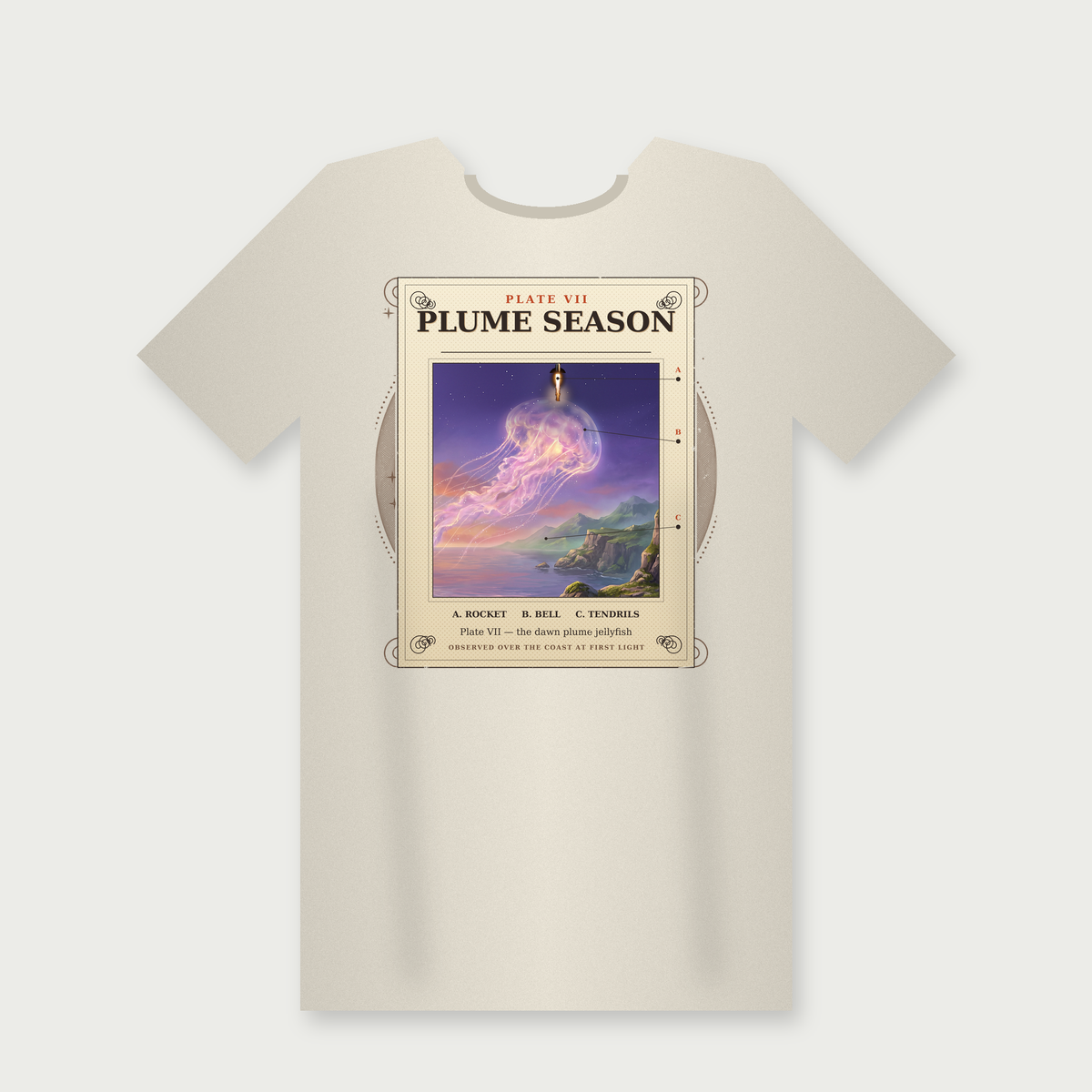 Plume Season Tee (Soft Cream) mockup