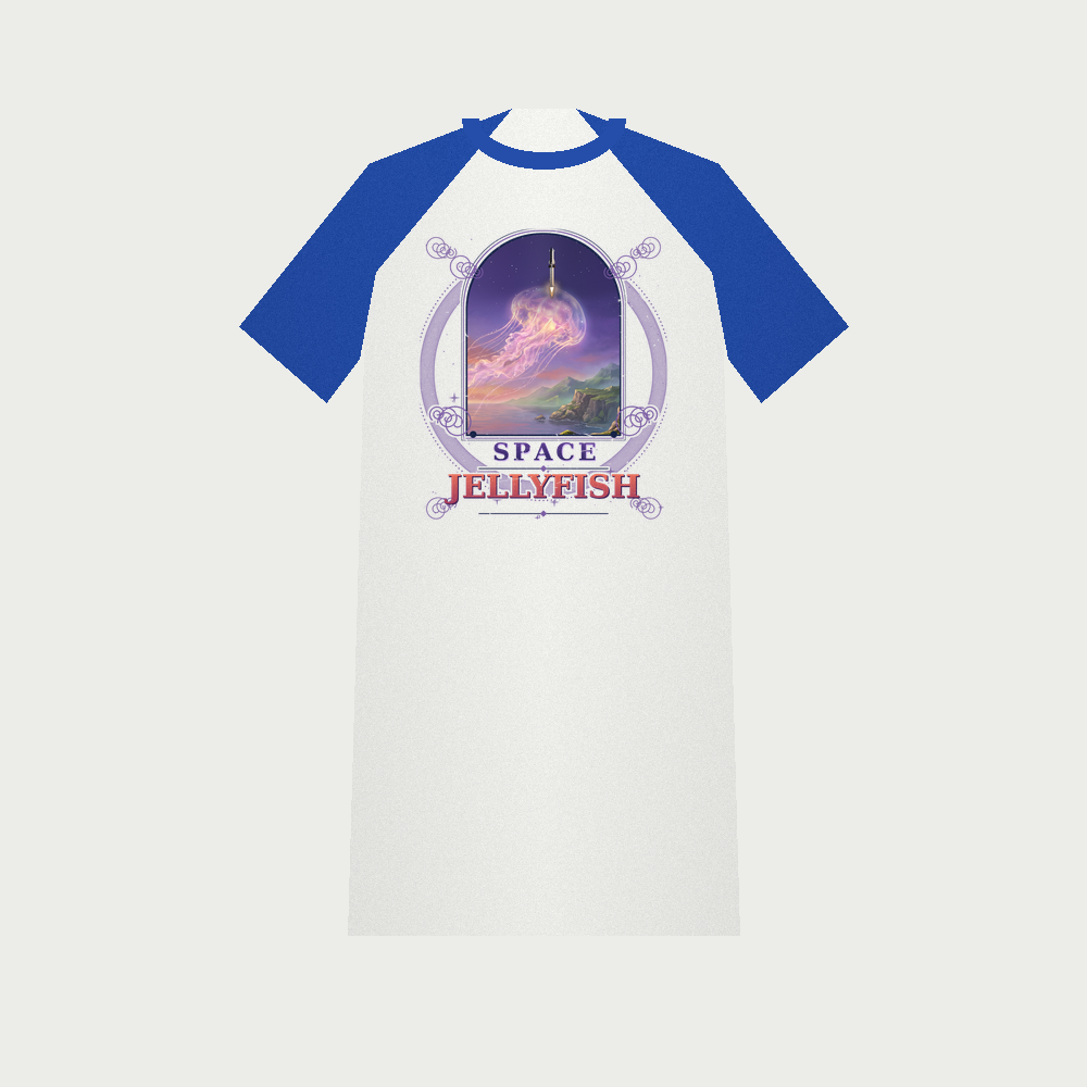 Space Jellyfish Baby Raglan Tee, front