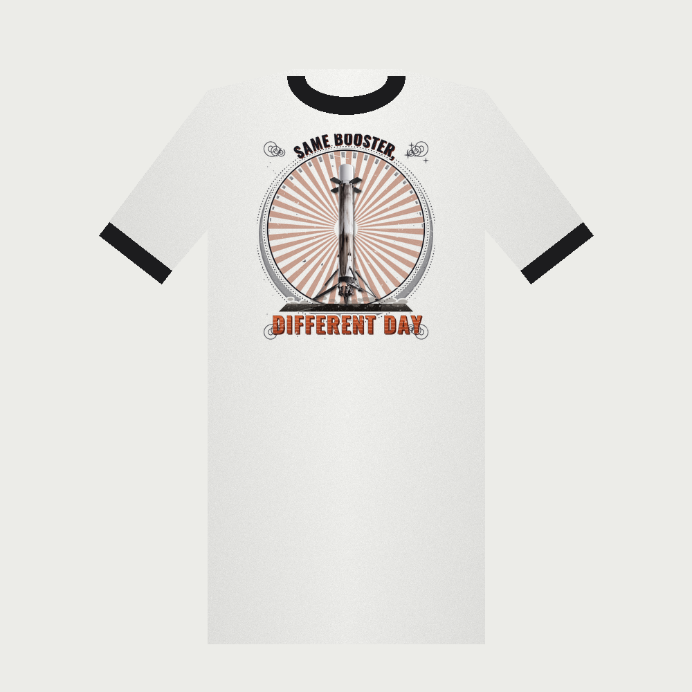 Same Booster, Different Day Ringer Tee, front