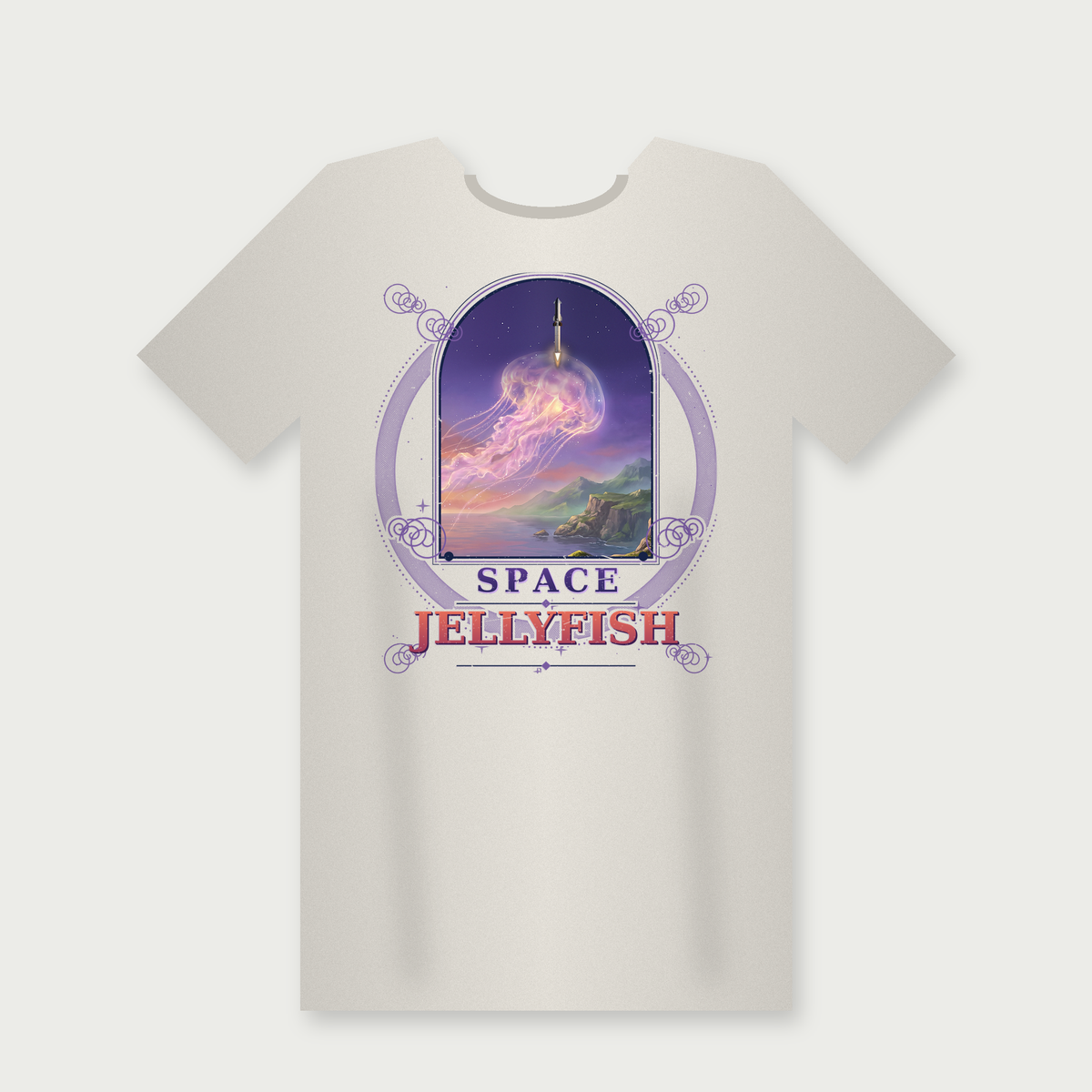 Space Jellyfish Tee (Soft Cream) mockup