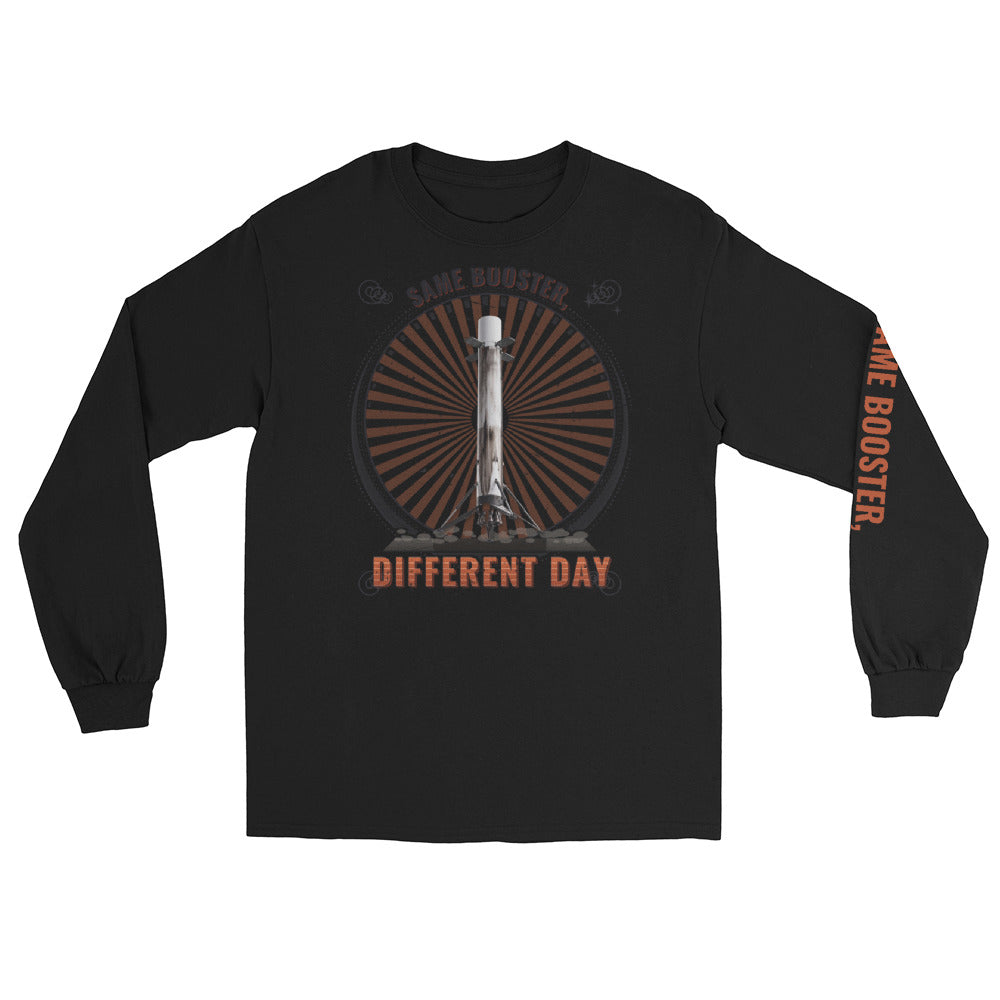 Same Booster, Different Day (White) - Long Sleeve - Black - Front