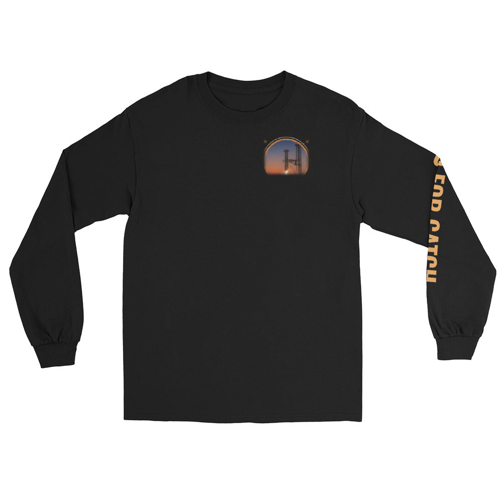 Go for Catch - Long Sleeve - Black - Front [Long Sleeve - Back + Left Chest / Black]