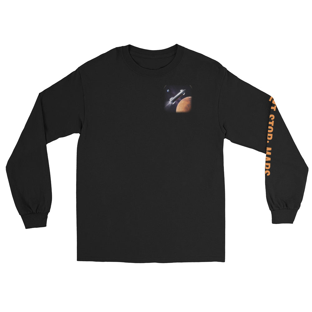 Next Stop Mars - Long Sleeve - Black - Front [Long Sleeve - Back + Left Chest / Black]