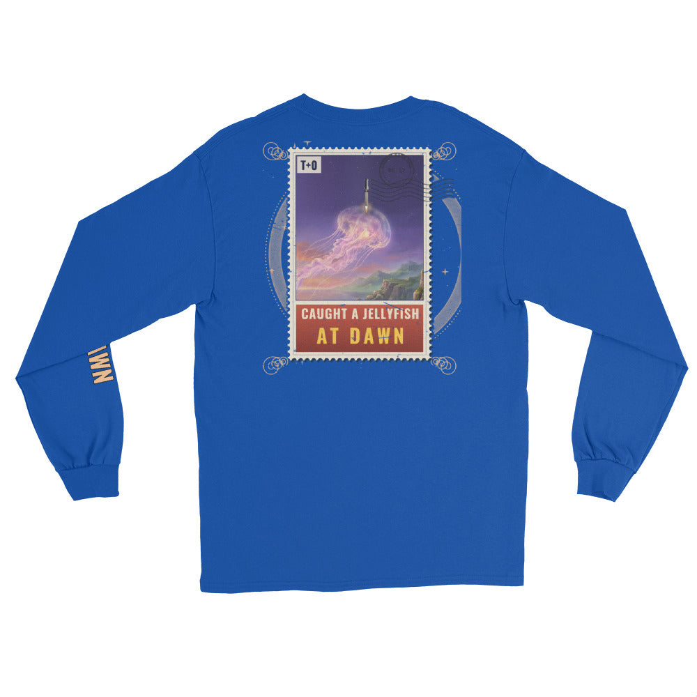 Caught a Jellyfish at Dawn - Long Sleeve - Blue - Back