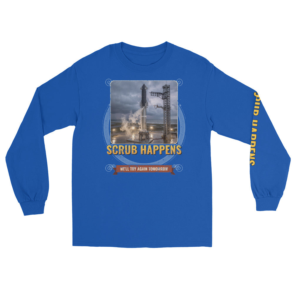 Scrub Happens - Long Sleeve - Blue - Front