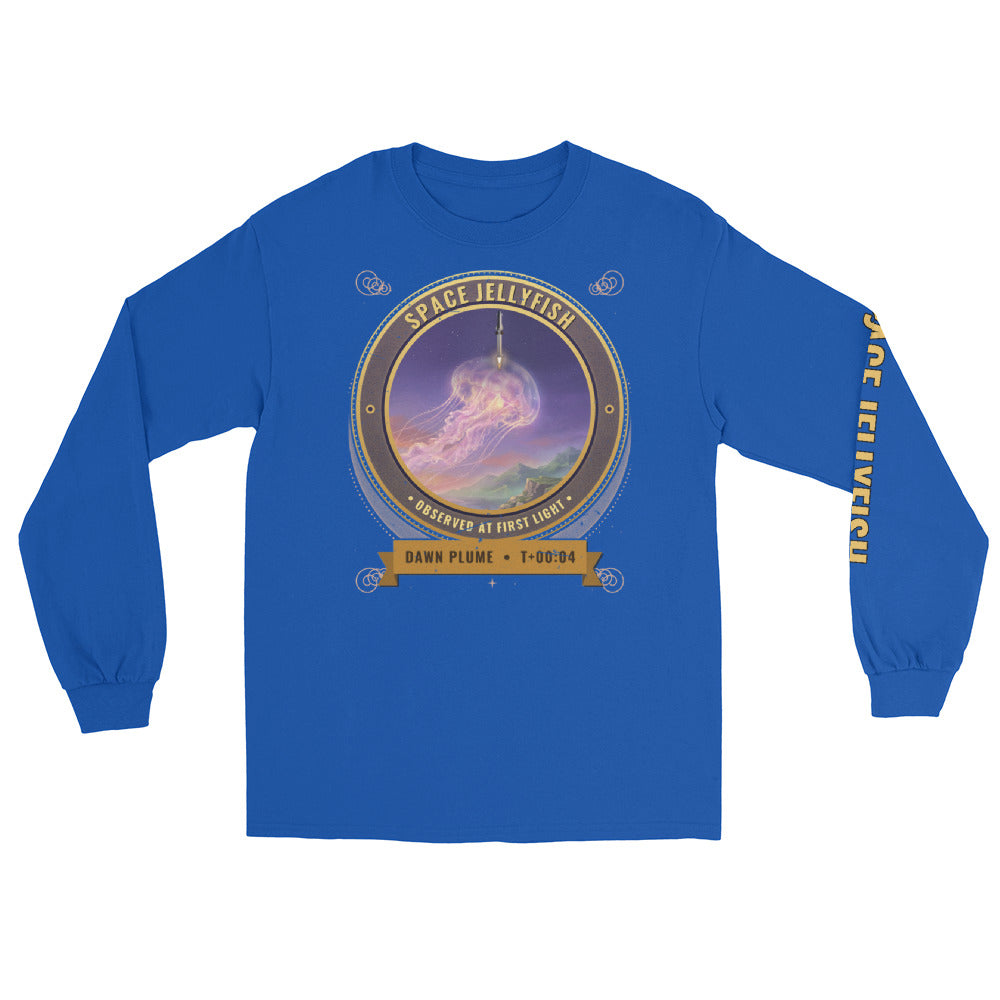 Space Jellyfish (Black) - Long Sleeve - Blue - Front