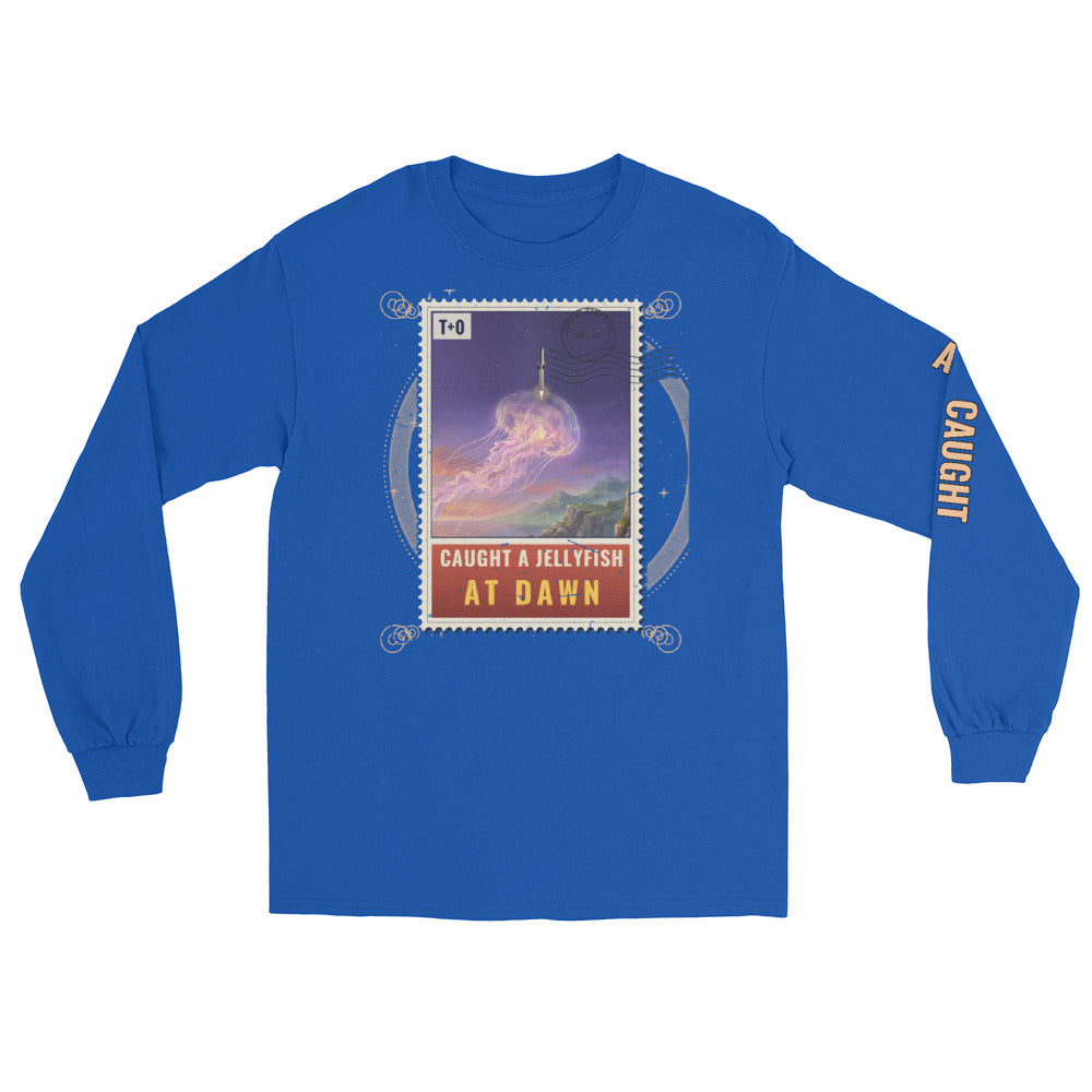 Caught a Jellyfish at Dawn - Long Sleeve - Blue - Front