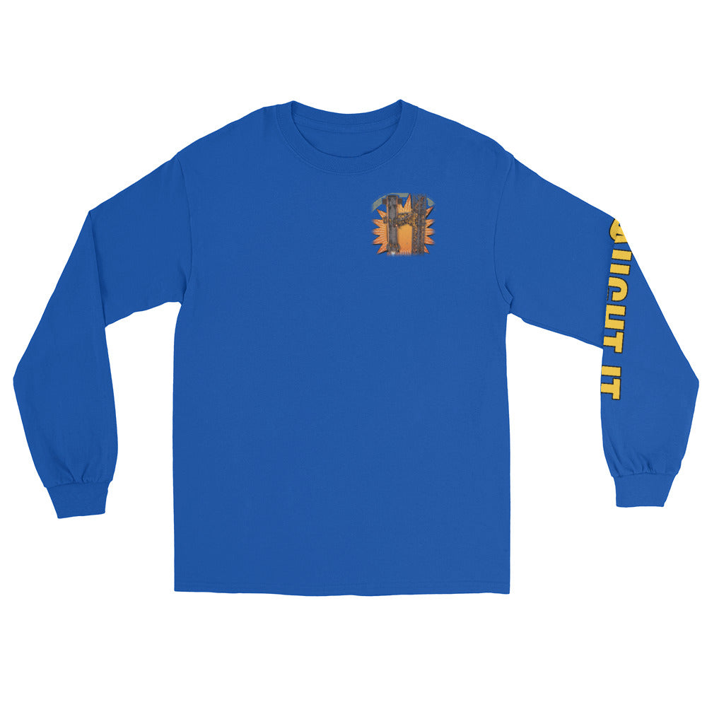 Caught It - Long Sleeve - Blue - Front [Long Sleeve - Back + Left Chest / Blue]