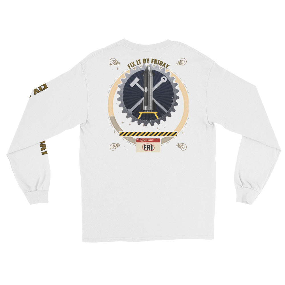 Fix It By Friday - Long Sleeve - White - Back
