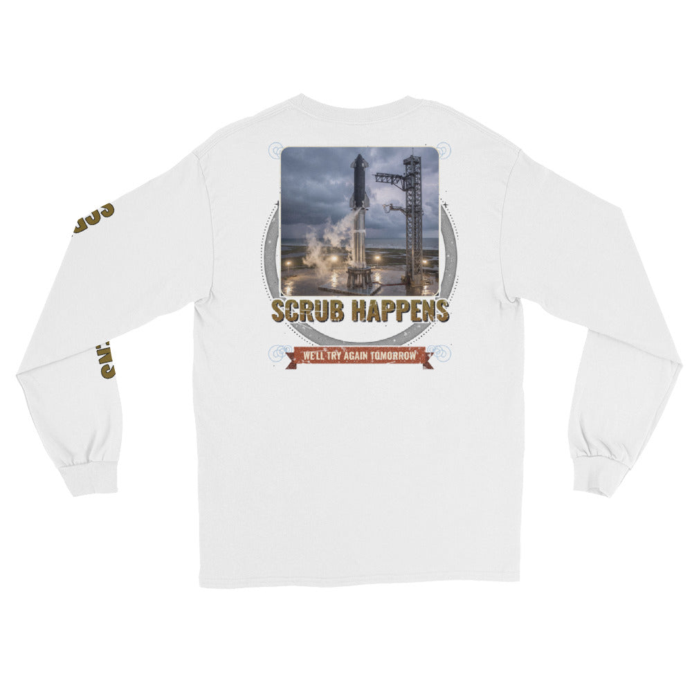 Scrub Happens - Long Sleeve - White - Back
