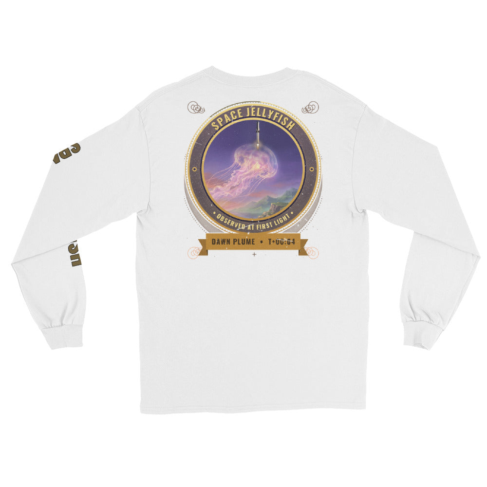 Space Jellyfish (Black) - Long Sleeve - White - Back
