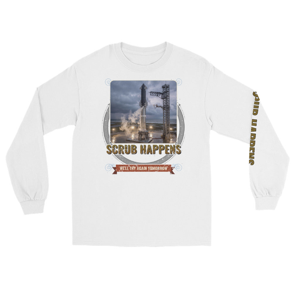 Scrub Happens - Long Sleeve - White - Front