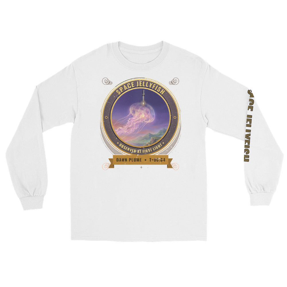 Space Jellyfish (Black) - Long Sleeve - White - Front