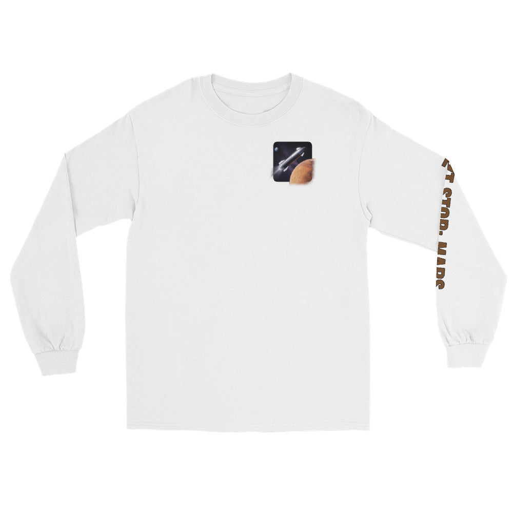 Next Stop Mars - Long Sleeve - White - Front [Long Sleeve - Back + Left Chest / White]