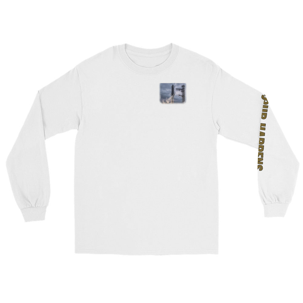 Scrub Happens - Long Sleeve - White - Front [Long Sleeve - Back + Left Chest / White]