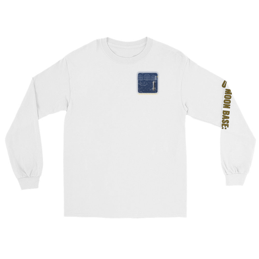 Moon Base - Long Sleeve - White - Front [Long Sleeve - Back + Left Chest / White]