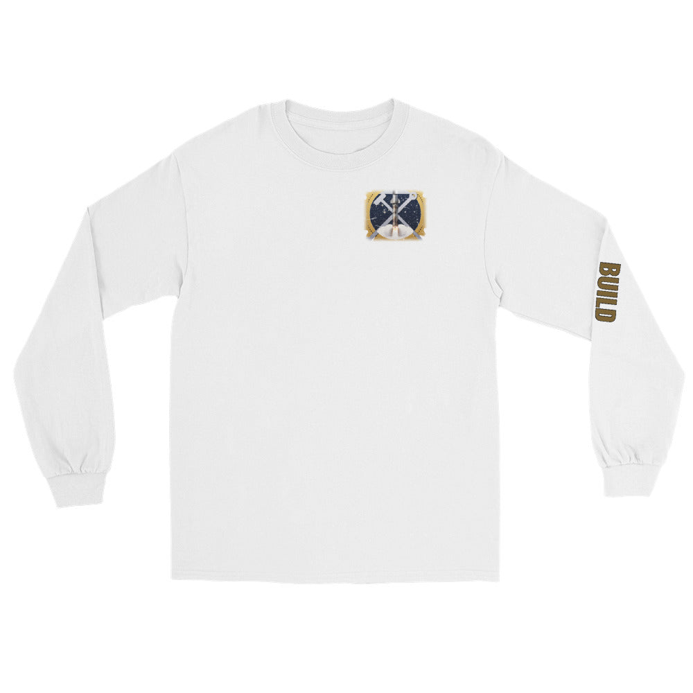 Build Fast. Fix Faster. - Long Sleeve - White - Front [Long Sleeve - Back + Left Chest / White]