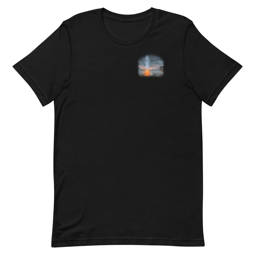 Boo-ster Season - Classic Tee - Black - Front [Classic Tee - Back + Left Chest / Black]