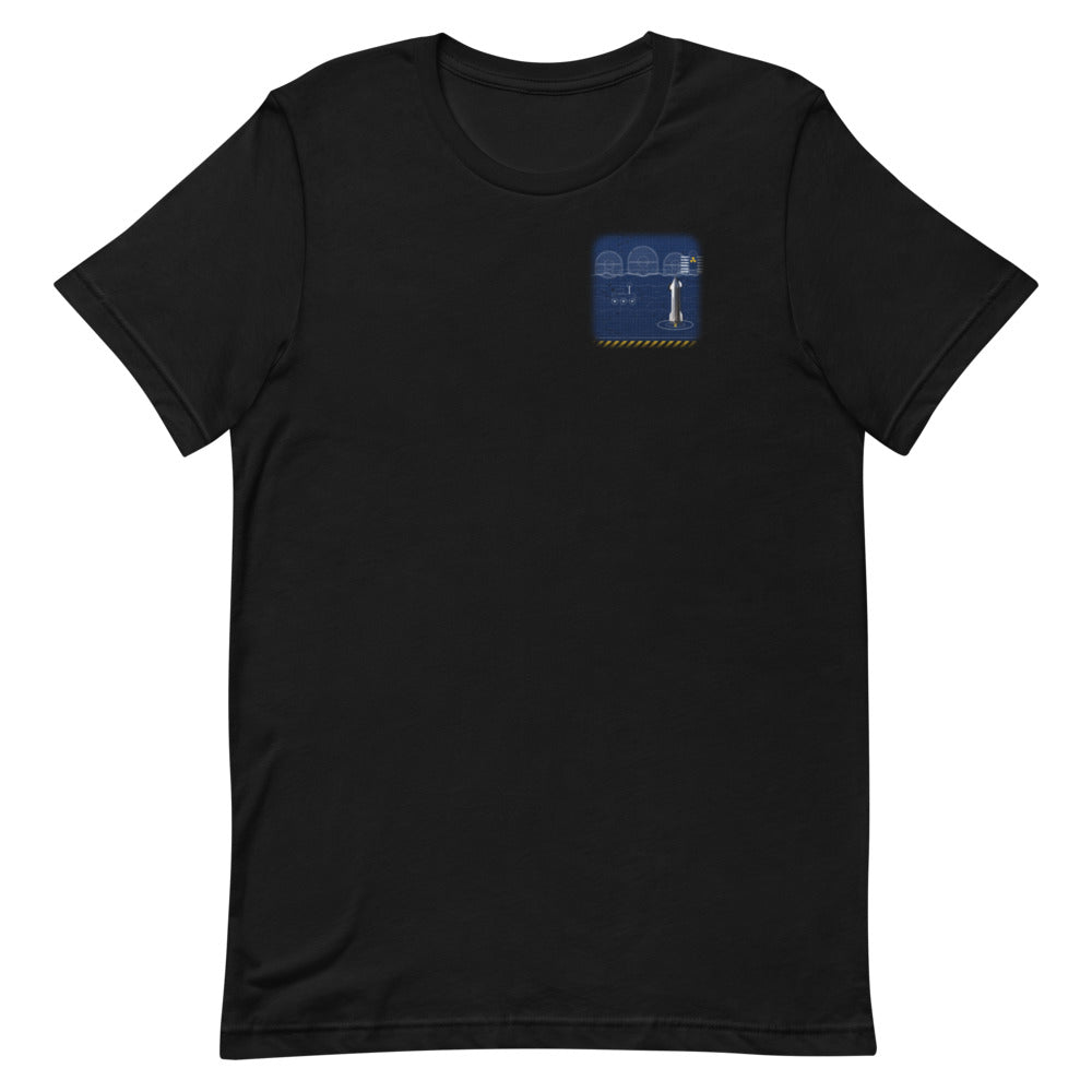 Moon Base - Classic Tee - Black - Front [Classic Tee - Back + Left Chest / Black]