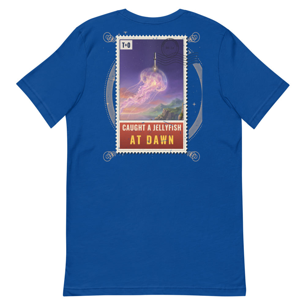 Caught a Jellyfish at Dawn - Classic Tee - Blue - Back