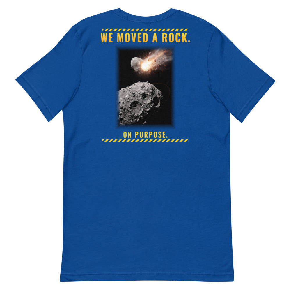We Moved a Rock. On Purpose. - Classic Tee - Blue - Back