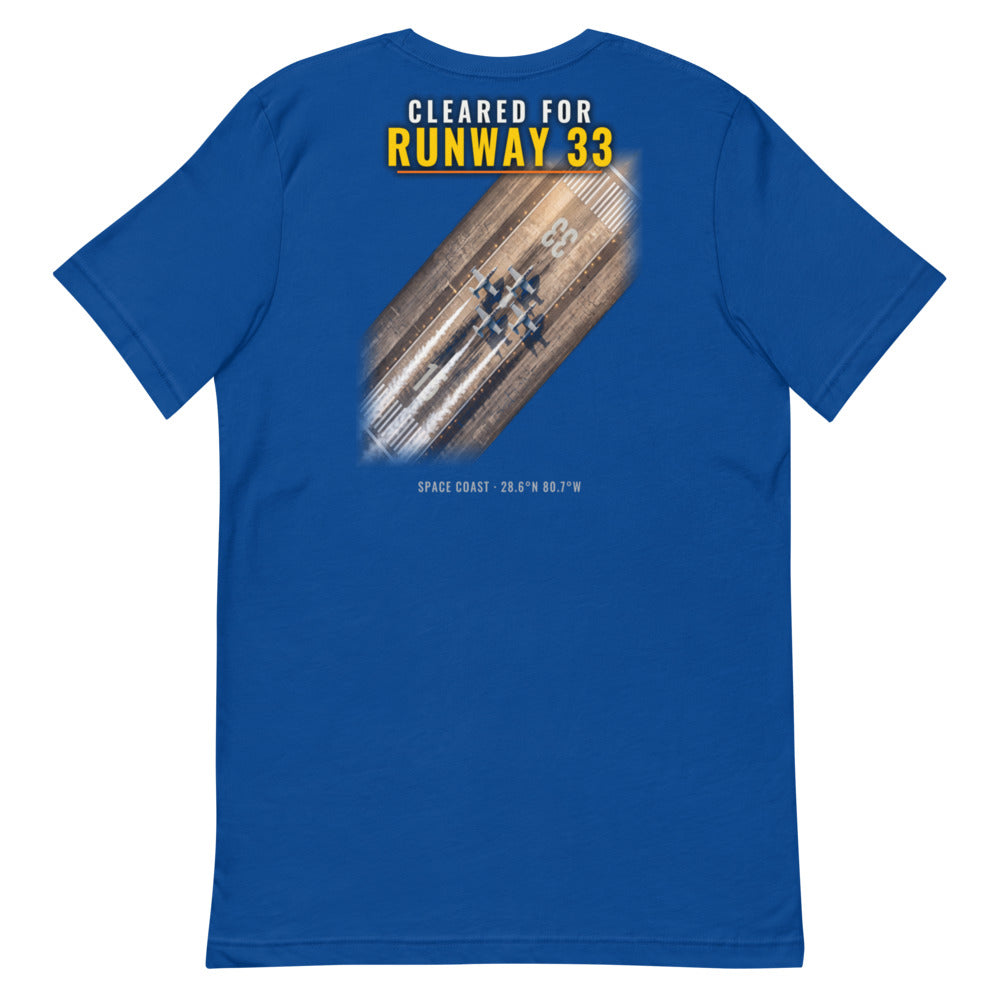 Cleared for Runway 33 - Classic Tee - Blue - Back