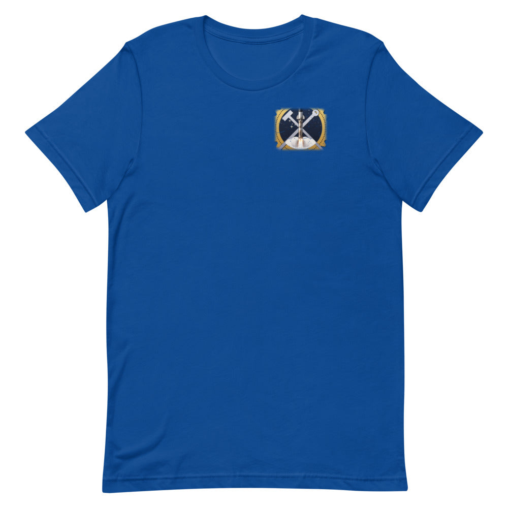 Build Fast. Fix Faster. - Classic Tee - Blue - Front [Classic Tee - Back + Left Chest / Blue]