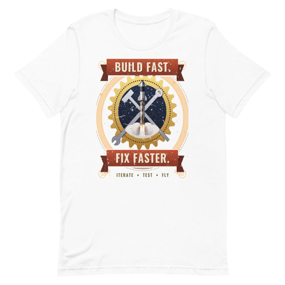 Build Fast. Fix Faster. - Classic Tee - White - Front