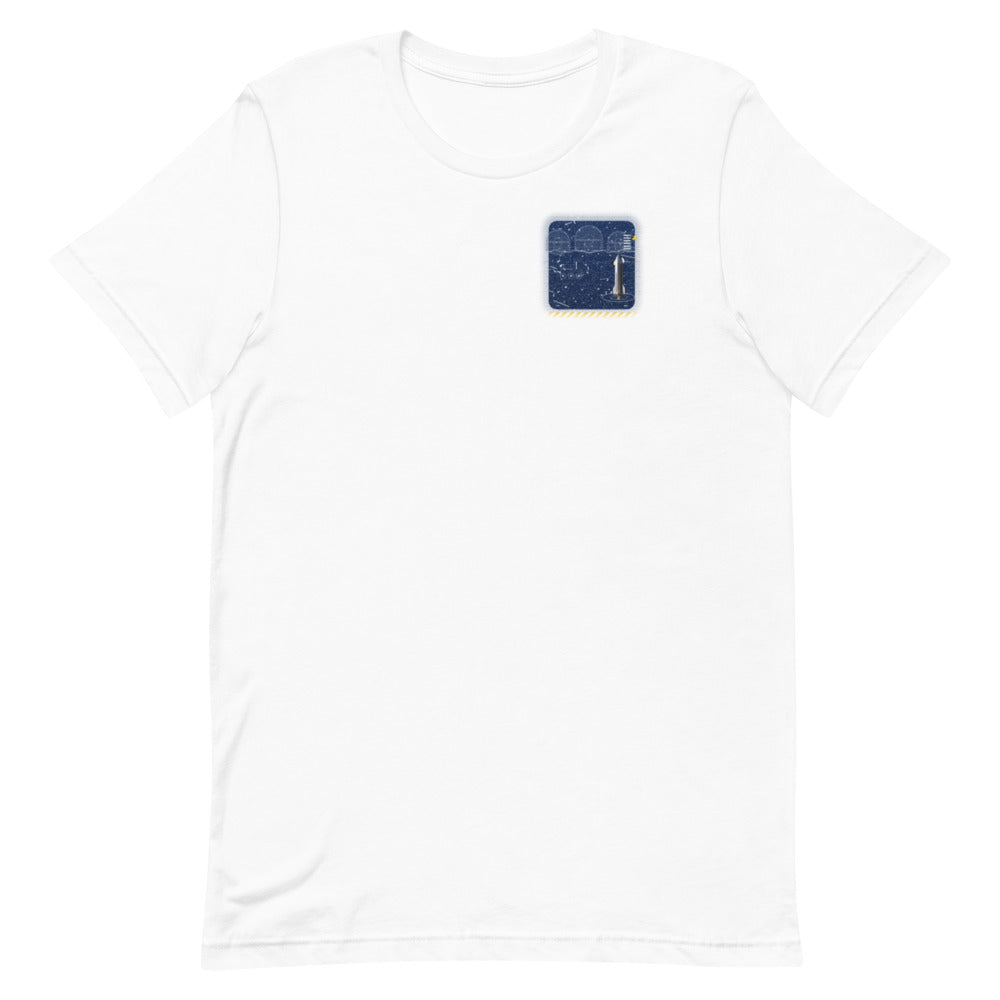 Moon Base - Classic Tee - White - Front [Classic Tee - Back + Left Chest / White]