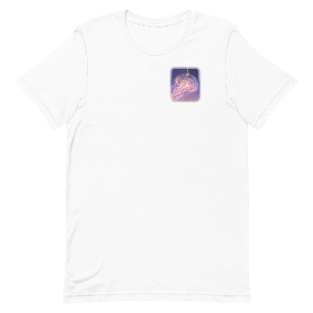 Space Jellyfish (Black) - Classic Tee - White - Front [Classic Tee - Back + Left Chest / White]