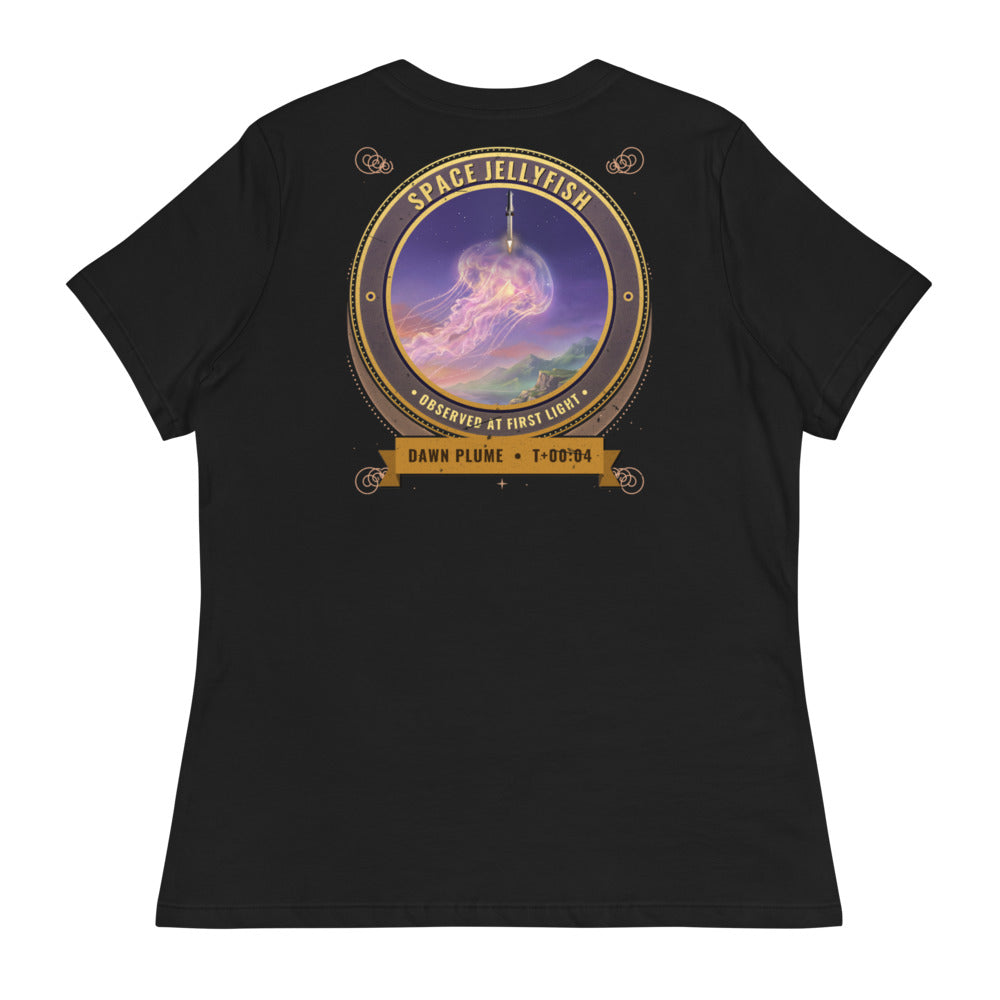 Space Jellyfish (Black) - Women's Relaxed Tee - Back