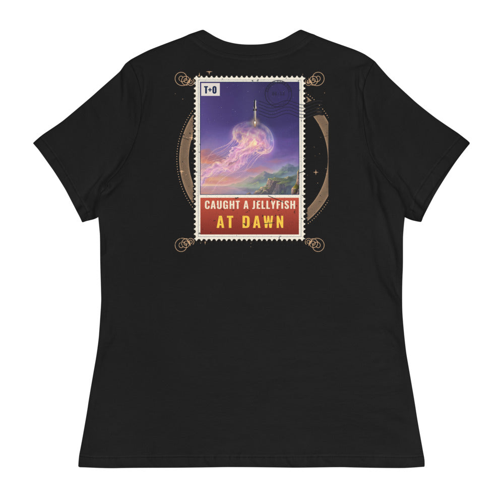 Caught a Jellyfish at Dawn - Women's Relaxed Tee - Back