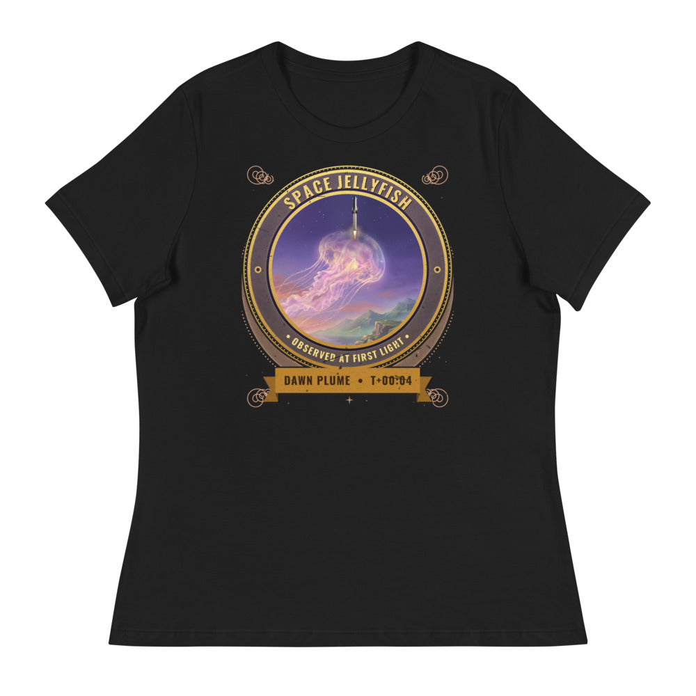 Space Jellyfish (Black) - Women's Relaxed Tee - Front