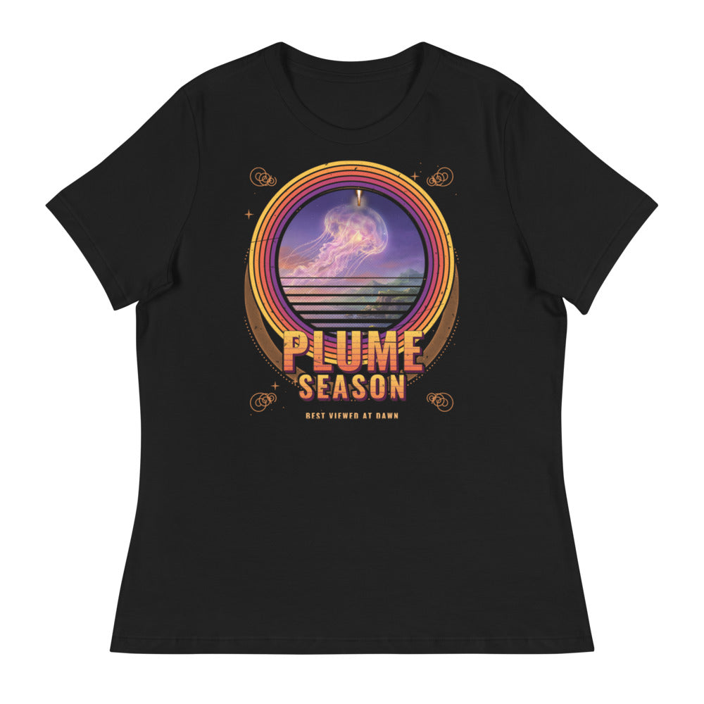 Plume Season (Black) - Women's Relaxed Tee - Front