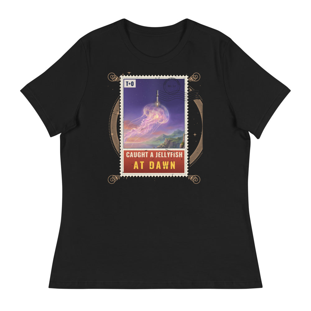 Caught a Jellyfish at Dawn - Women's Relaxed Tee - Front