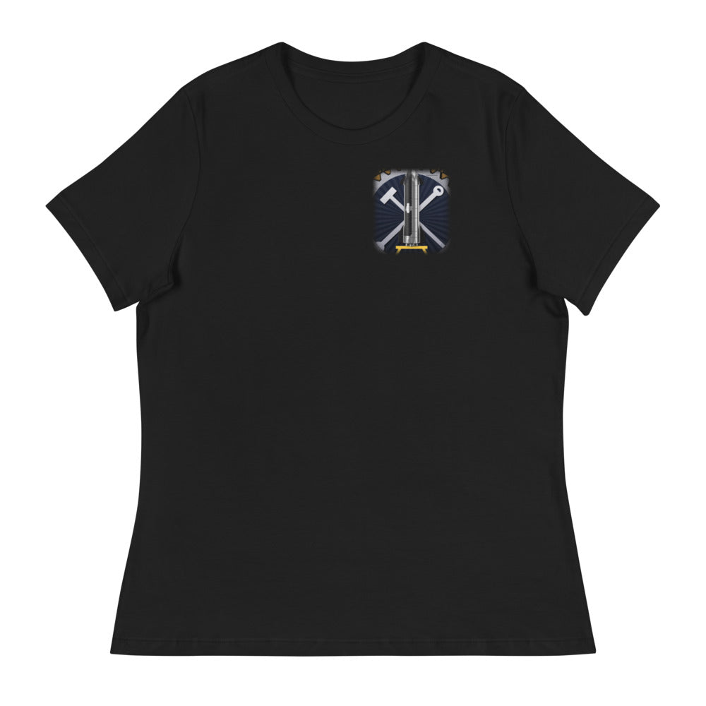 Fix It By Friday - Women's Relaxed Tee - Black - Front [Women's Relaxed Tee - Back + Left Chest / Black]