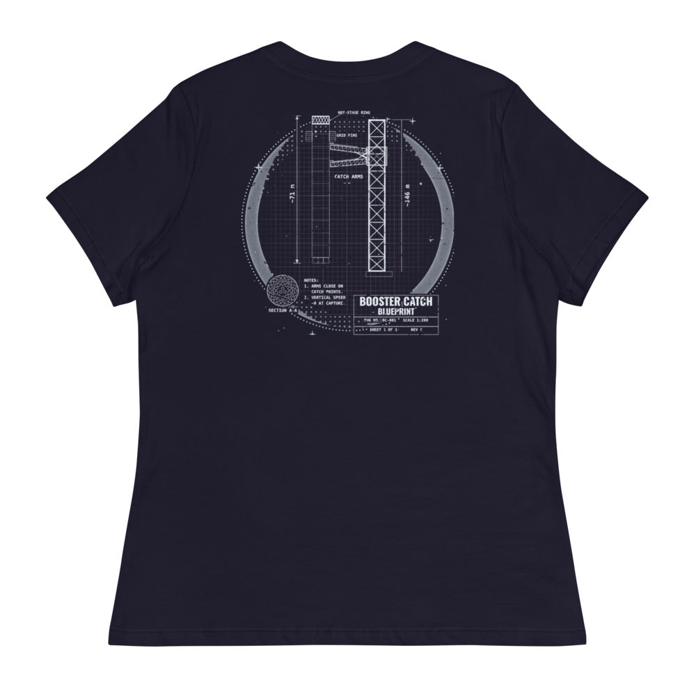 Booster Catch Blueprint - Women's Relaxed Tee - Back