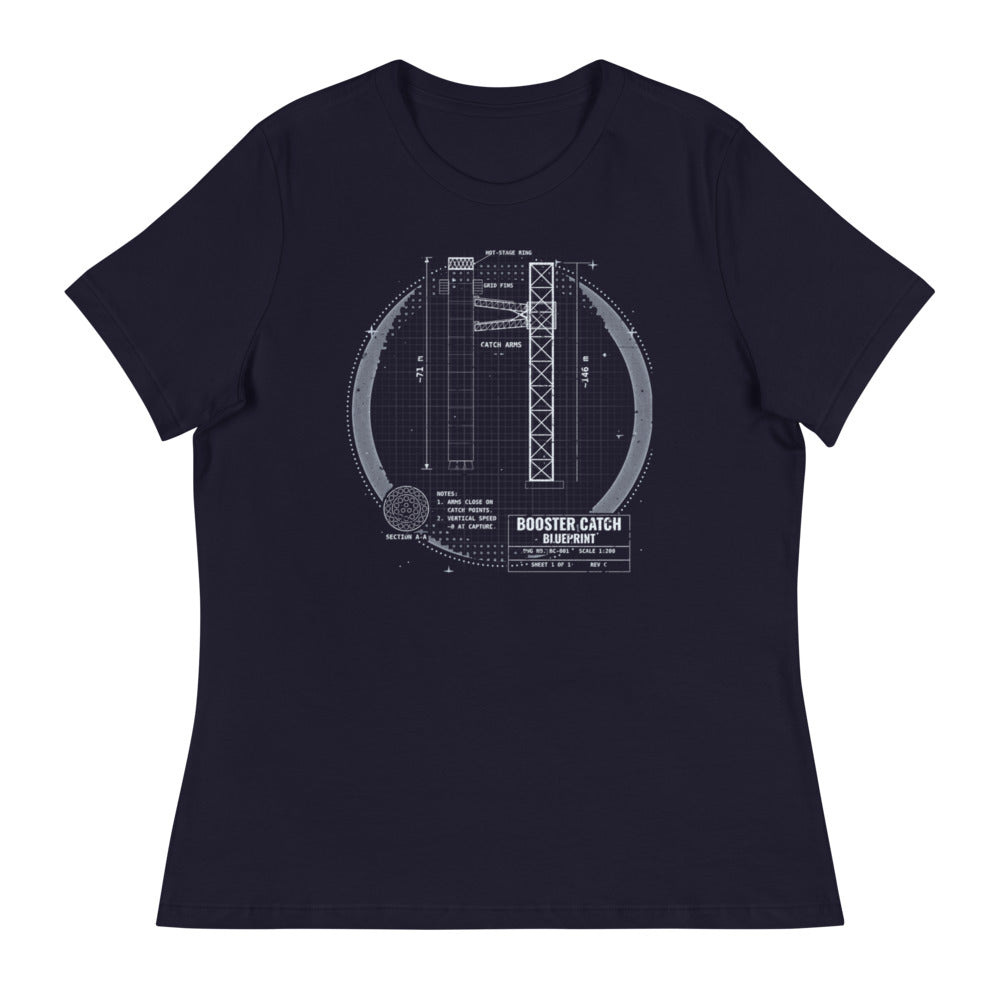 Booster Catch Blueprint - Women's Relaxed Tee - Front