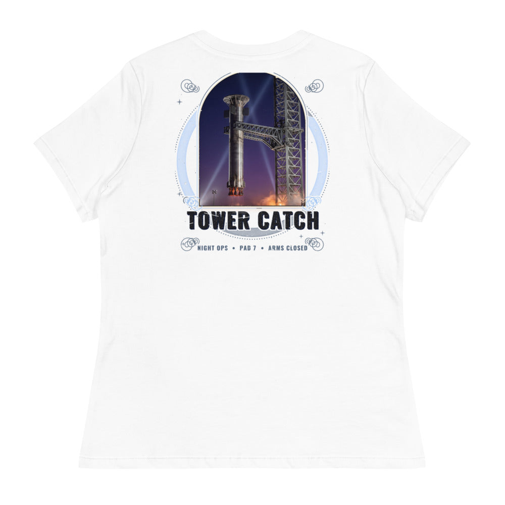Tower Catch - Women's Relaxed Tee - White - Back