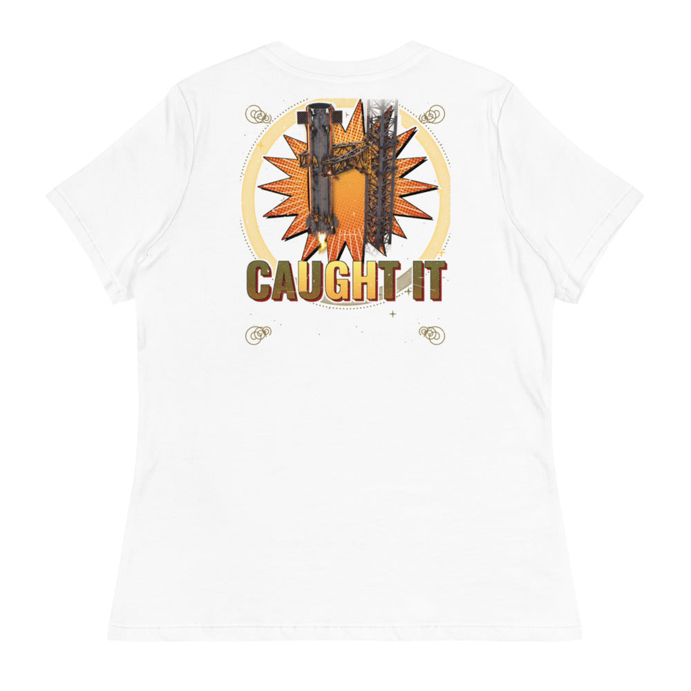 Caught It - Women's Relaxed Tee - White - Back