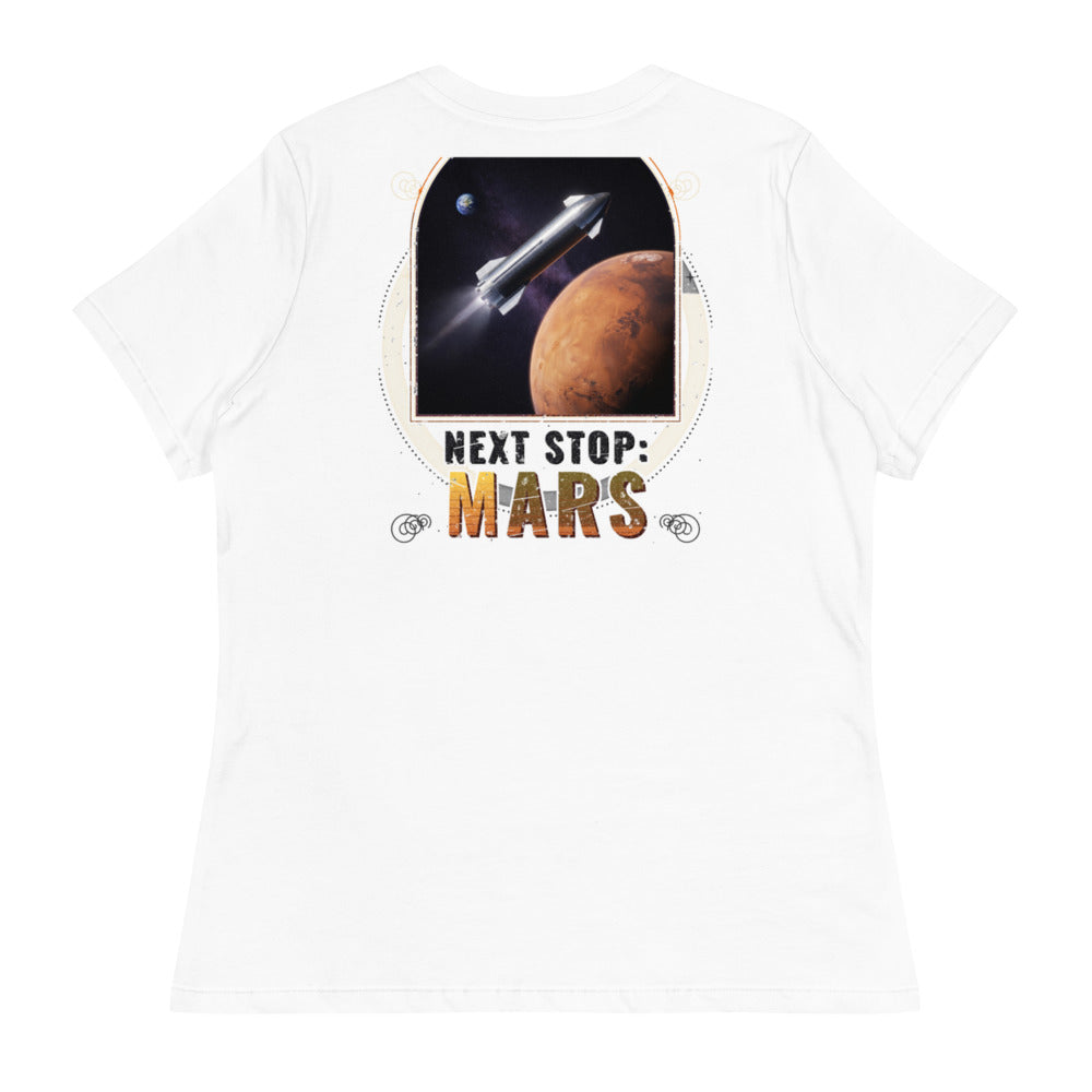 Next Stop Mars - Women's Relaxed Tee - White - Back