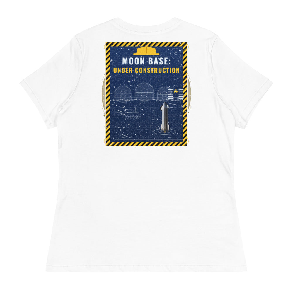 Moon Base - Women's Relaxed Tee - White - Back