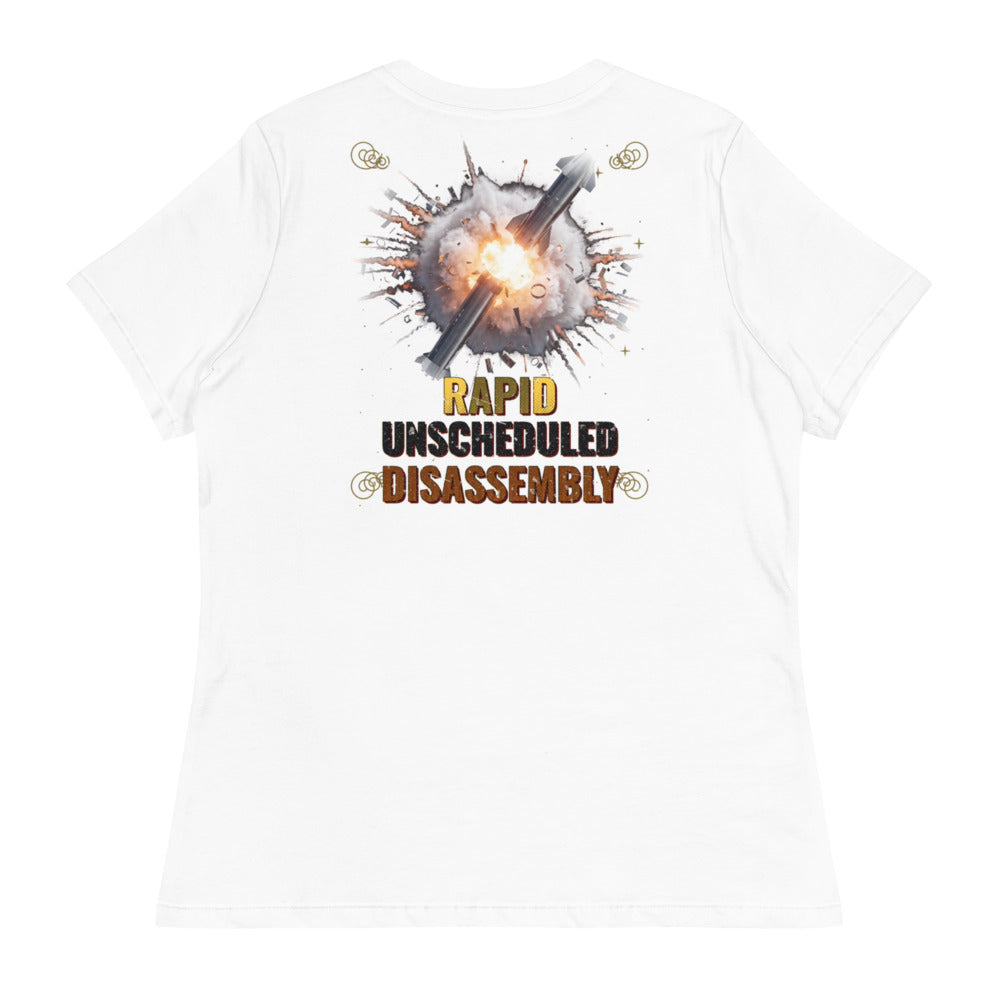 Rapid Unscheduled Disassembly - Women's Relaxed Tee - White - Back