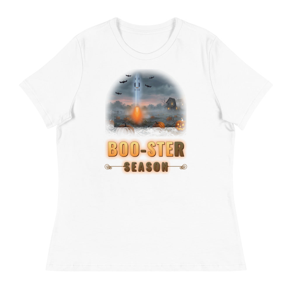 Boo-ster Season - Women's Relaxed Tee - White - Front