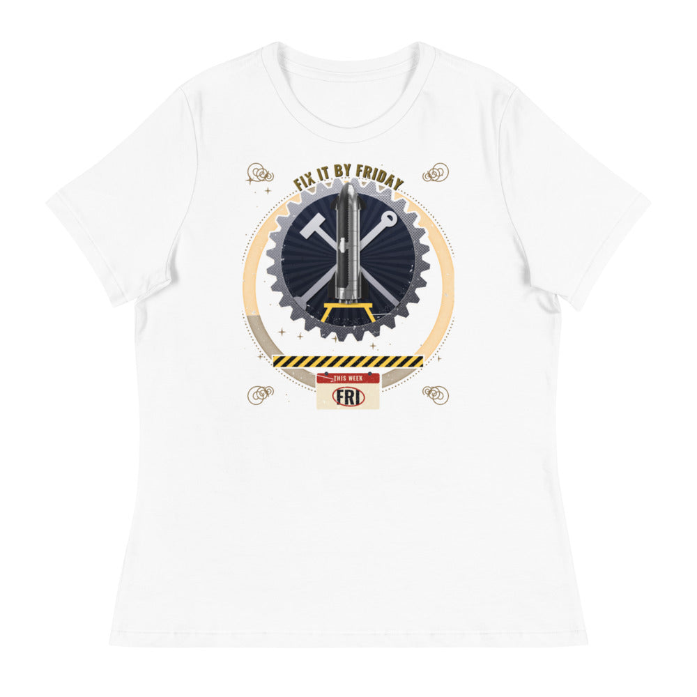 Fix It By Friday - Women's Relaxed Tee - White - Front