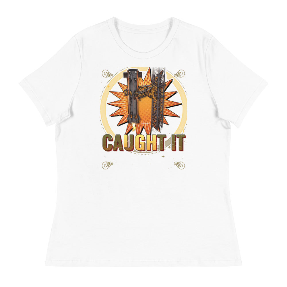 Caught It - Women's Relaxed Tee - White - Front