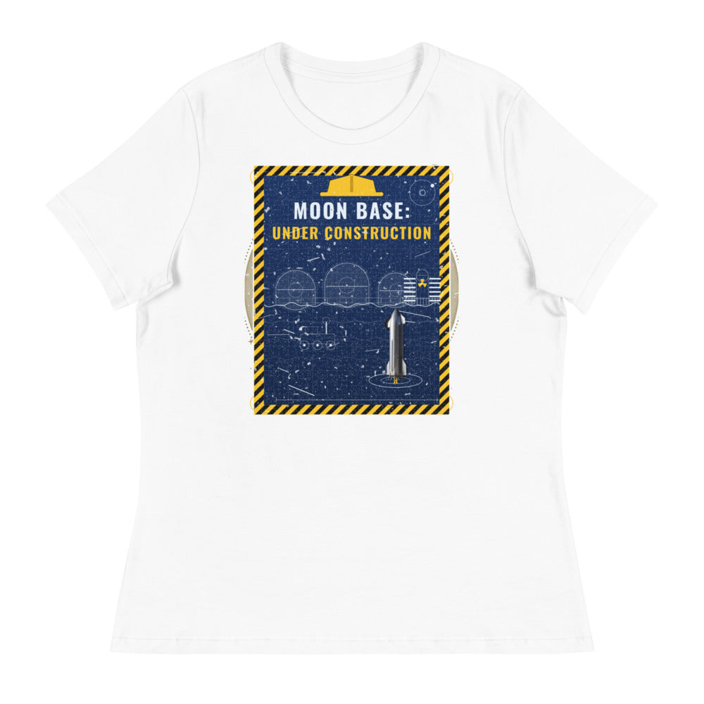 Moon Base - Women's Relaxed Tee - White - Front